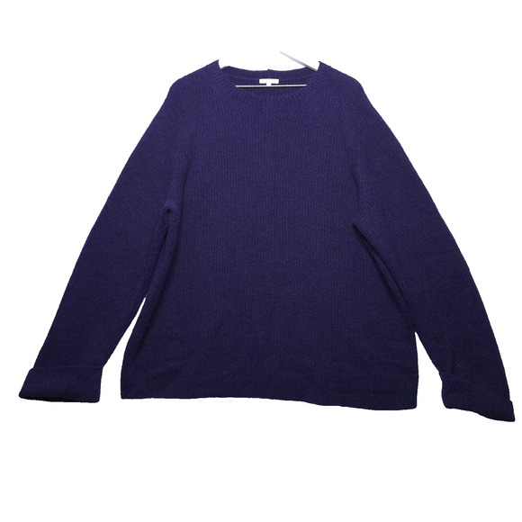 CALME by Johnny Was Baby Alpaca Tunic Sweater Ribbed Oversized Eggplant Sz L - Picture 1 of 6